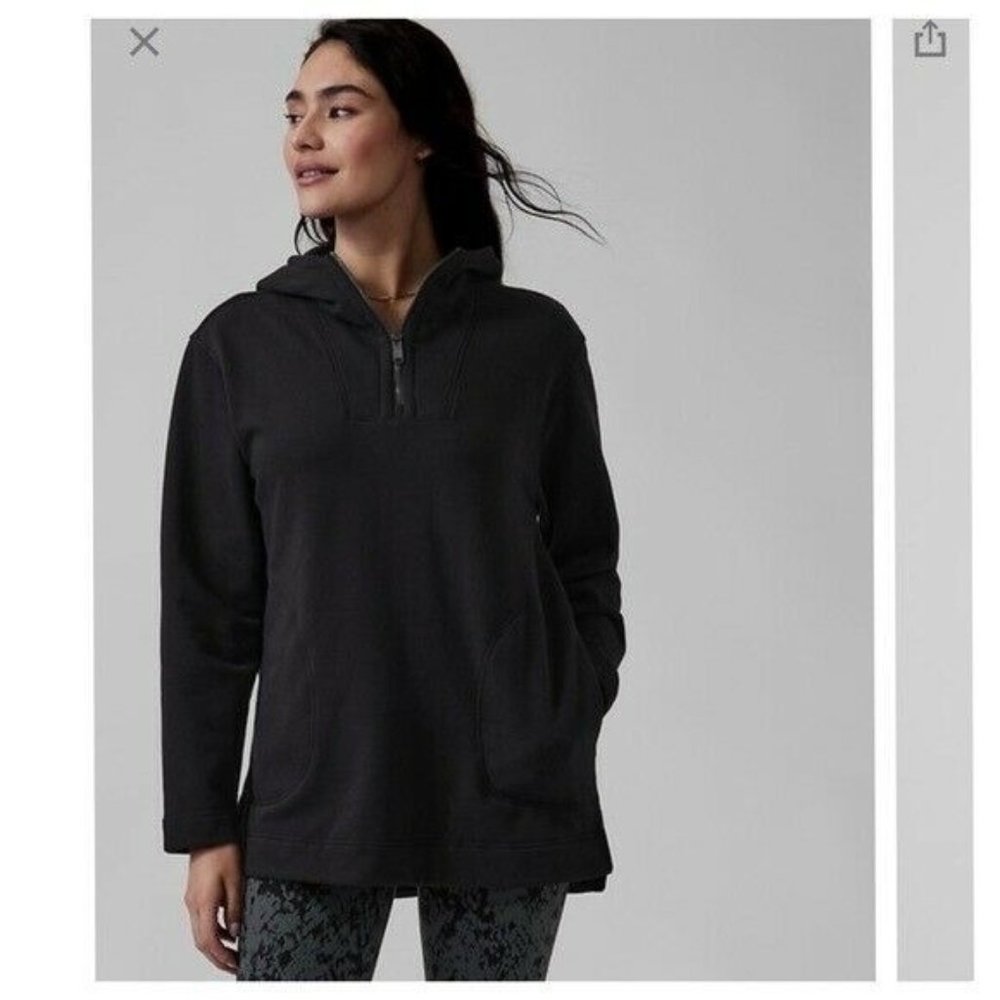 Athleta Retroplush Tunic Hoodie // Black